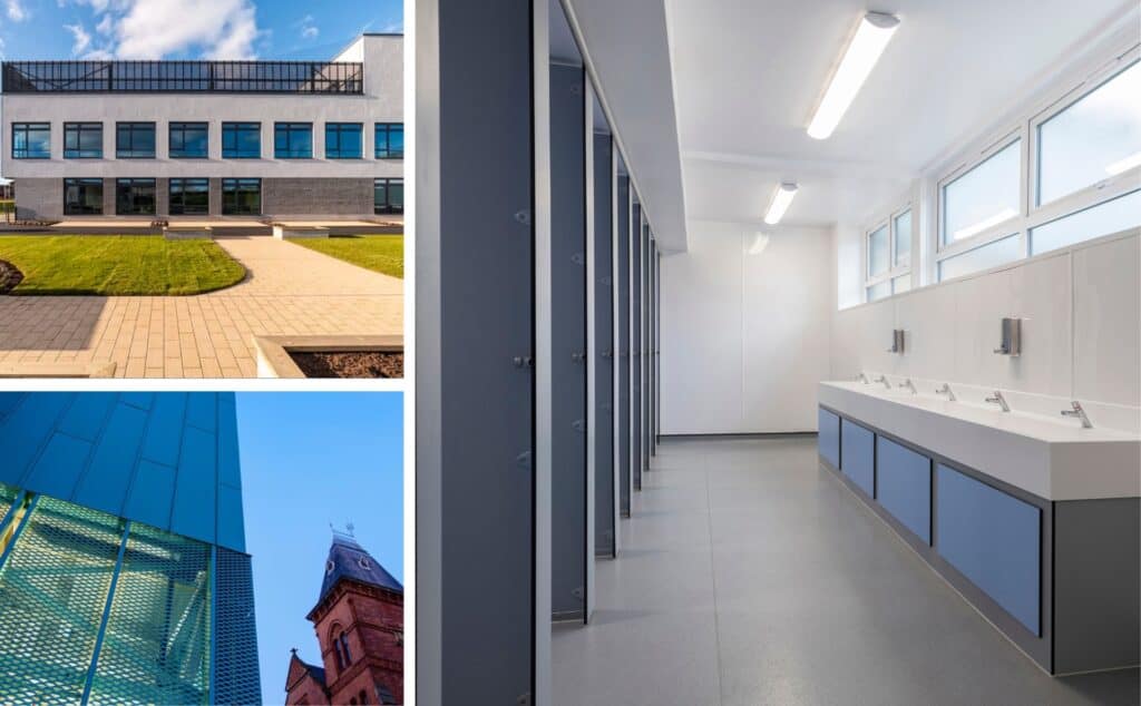 Gender neutral  school toilet block by Concept Washroom
