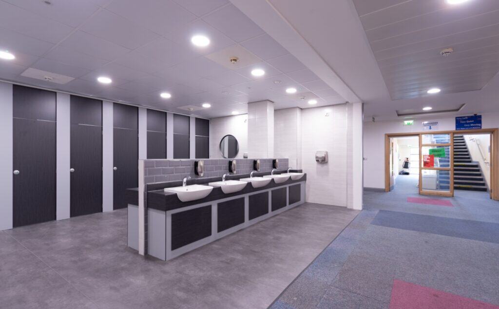 Gender neutral school toilet block by Concept Washroom