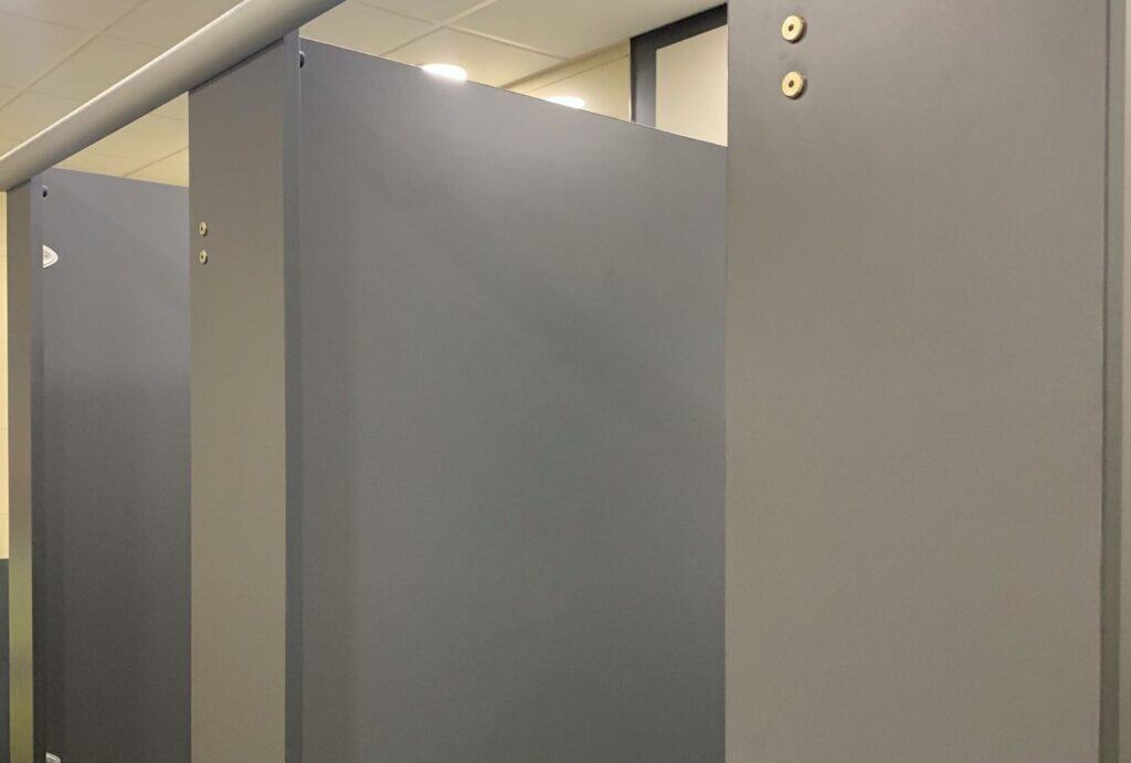 Force cubicle washroom system by Concept Washroom